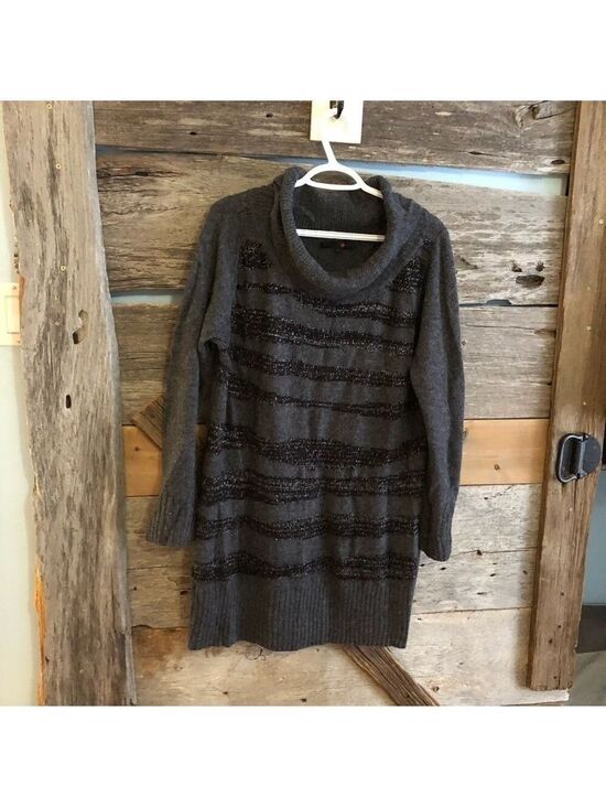 MXM Sweaters - Mxm Plus Size 3X Grey/Black Long Cowl Neck Sweater